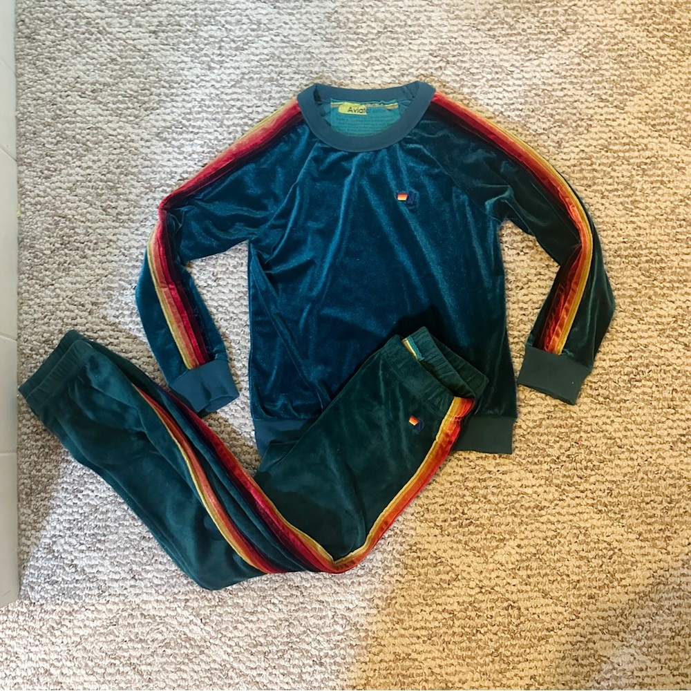 Aviator Nation Kids Velour Sweatshirt and Sweatpants